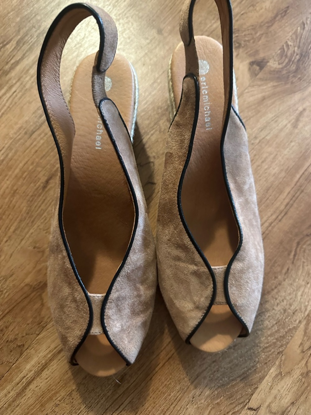 Eric Michael Suede Wedge Sandals Espadrilles
